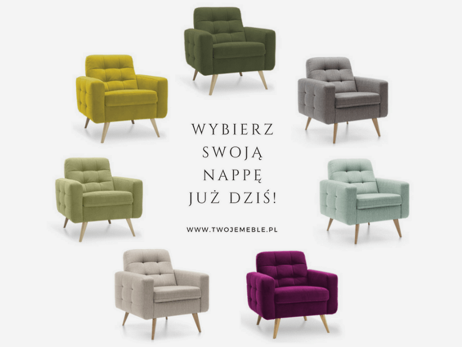 fotel nappa, fotel różowy, fotel kremowy, fotel beżowy, fotel grafitowy, fotel zielony, fotel limonkowy, fotel fioletowy, możliwość doboru materiału obicia do fotela