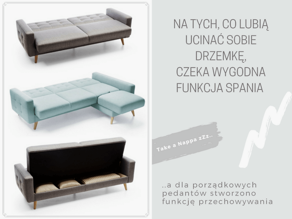 rozkładana sofa, rozkładany narożnik, sofa z funkcją spania, narożnik z funkcją spania, sofa ze schowkiem na pościel, twojemeble, sweet sit