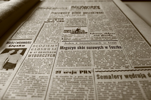 stara gazeta z artykulem